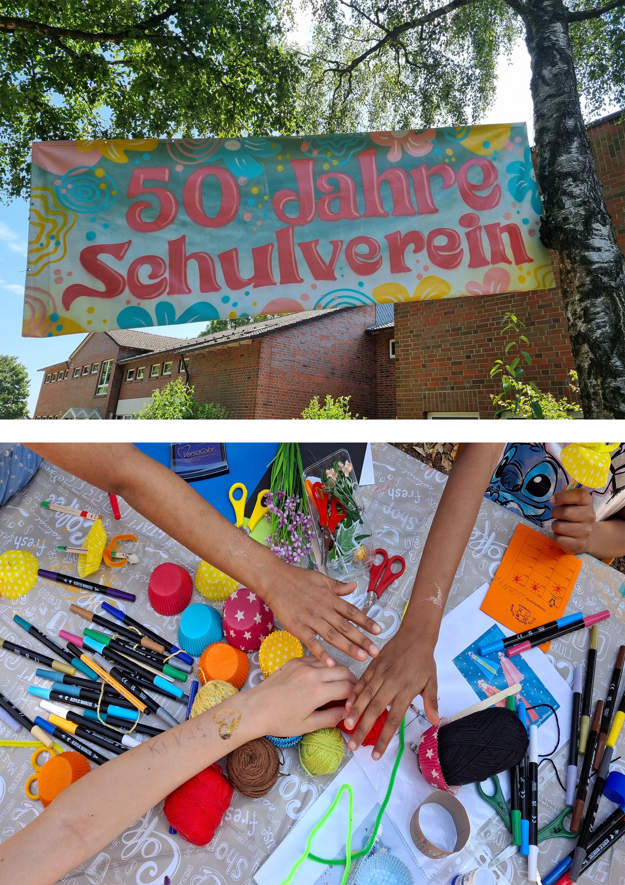 Banner der Schulvereinsfeier zum 50jährigen Jubiläum