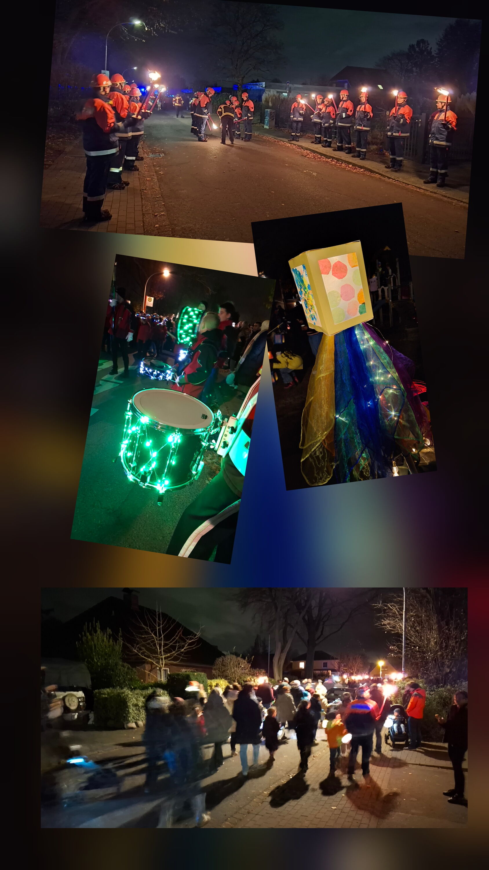 Laternelaufen mit Unterstützung der Feuerwehr